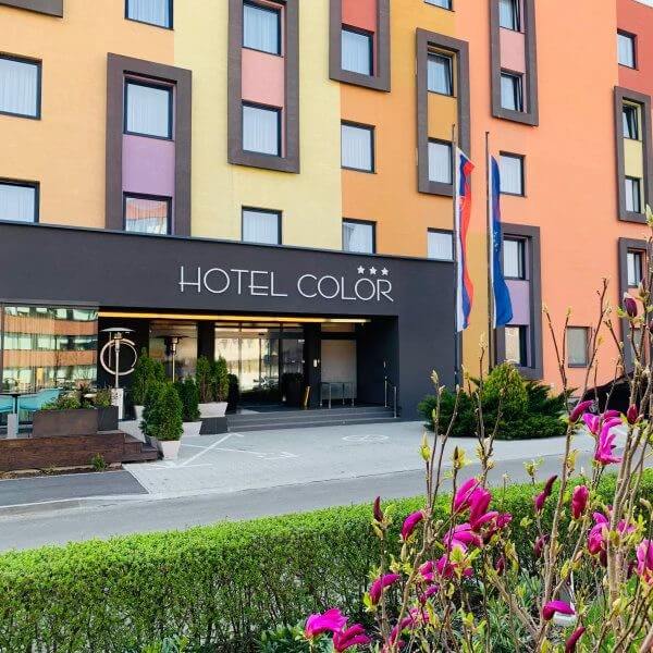 Hotel Color is located just 3 km from Bratislava Airport, making it an ideal choice for early arrivals or departures. While the hotel is outside Bratislava’s city center, it is well connected by tram, allowing guests to reach the Old Town in about 20 minutes.

The hotel features modern, clean, and bright rooms, perfect for travelers seeking comfort and practicality. For guests arriving by car, free on-site parking is a major advantage, making Hotel Color a smart choice for fly-and-drive programs or anyone traveling around Slovakia by road.