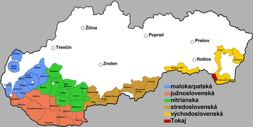 Map of the six Slovak wine regions: Malokarpatská, Južnoslovenská, Nitrianska, Stredoslovenská, Východoslovenská, and Tokaj